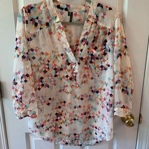 Maurice’s roll-tab chiffon blouse